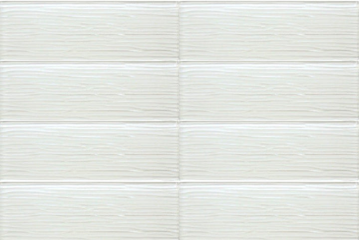Liberty White - Glass Wall Tile - 10 x 30 cm