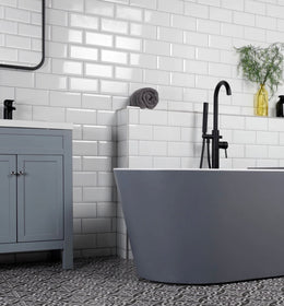 Metro Beveled Matt White 10x20cm