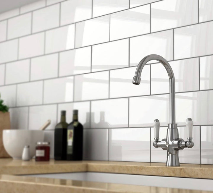 Metro Flat White Gloss 10x20cm