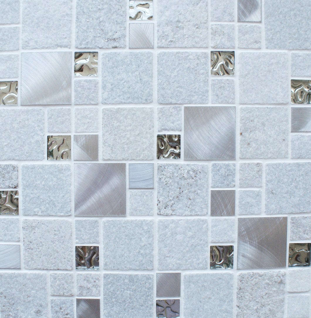Meteor White Square - Wall Tile - 30 x 30 cm