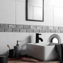 Load image into Gallery viewer, Horizon Silver Wood Effect Glass Brick Mosaic  - Wall Tile - 30 x 30 cm
