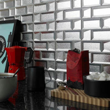 Load image into Gallery viewer, Dimensions Silver 3D Glass Mixed Size Mosaic - Wall Tile - 29.8 x 29.8 cm
